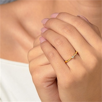 Forlovelsesring i 14 kt. Guld med Diamant